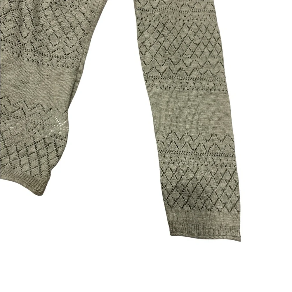 Frye Olive Green Pointelle Knit Top small